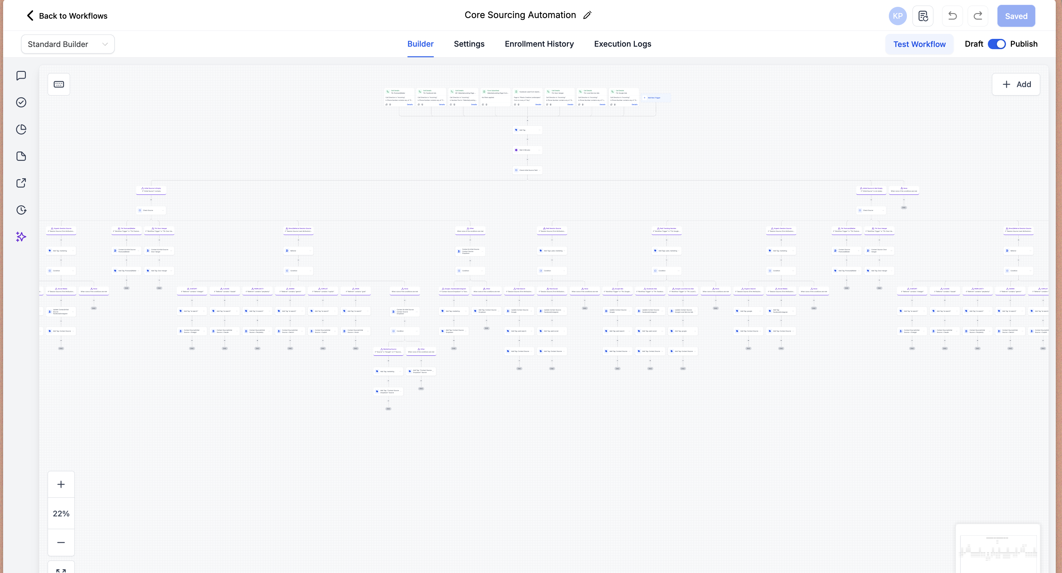 GoHighLevel workflow - Core Sourcing