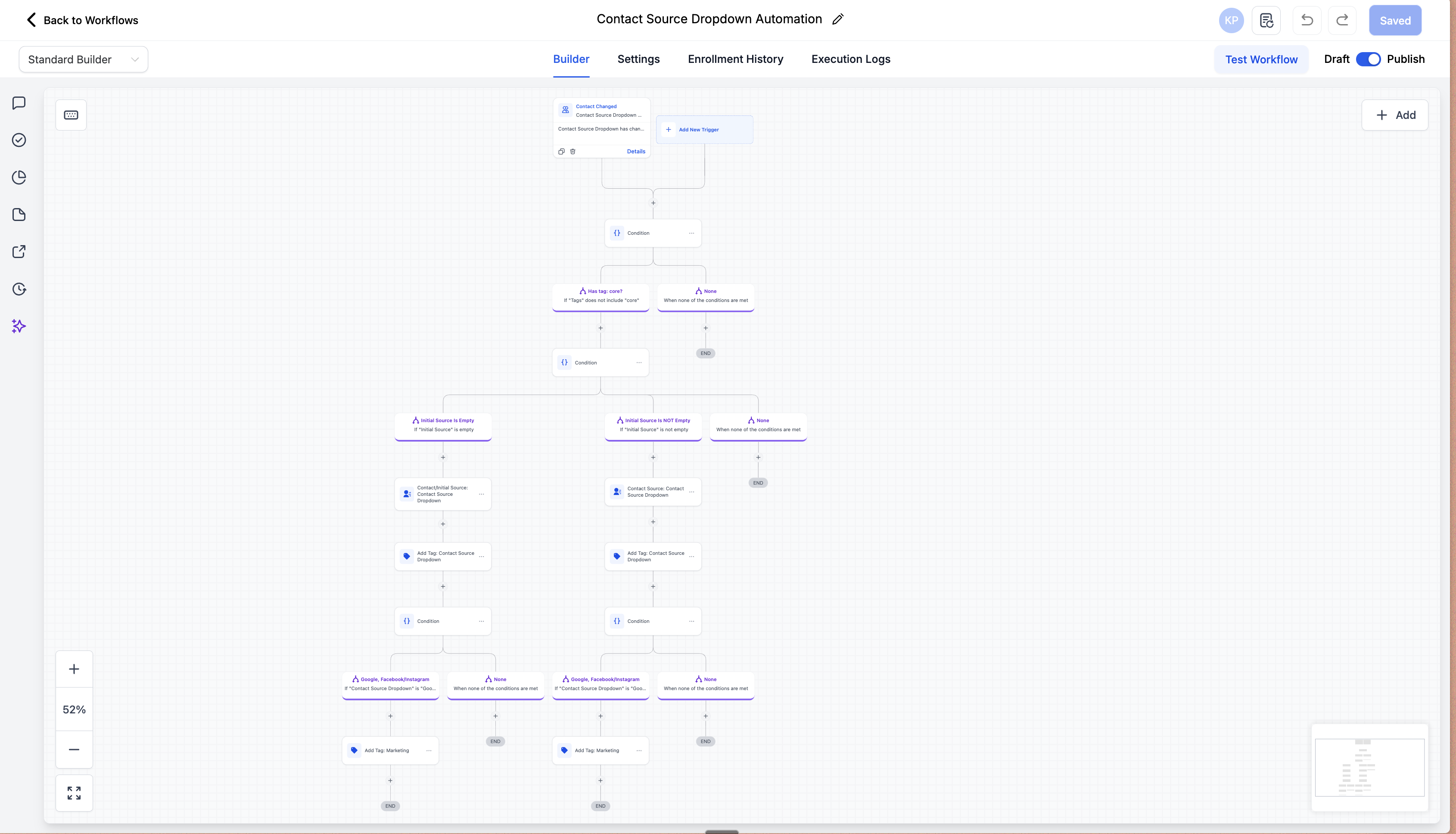 GoHighLevel workflow - Contact Source