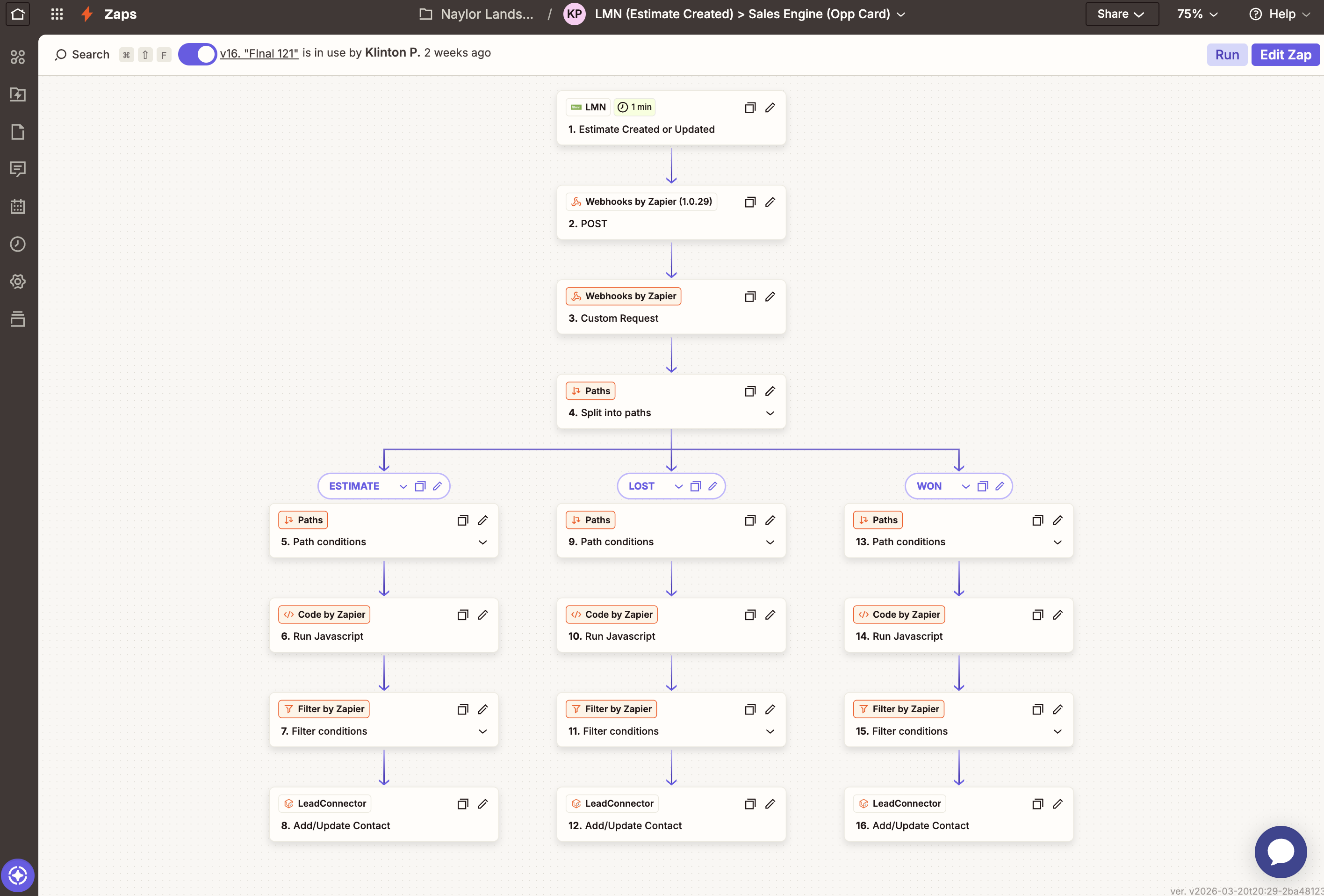 Zapier workflow - Sales Engine